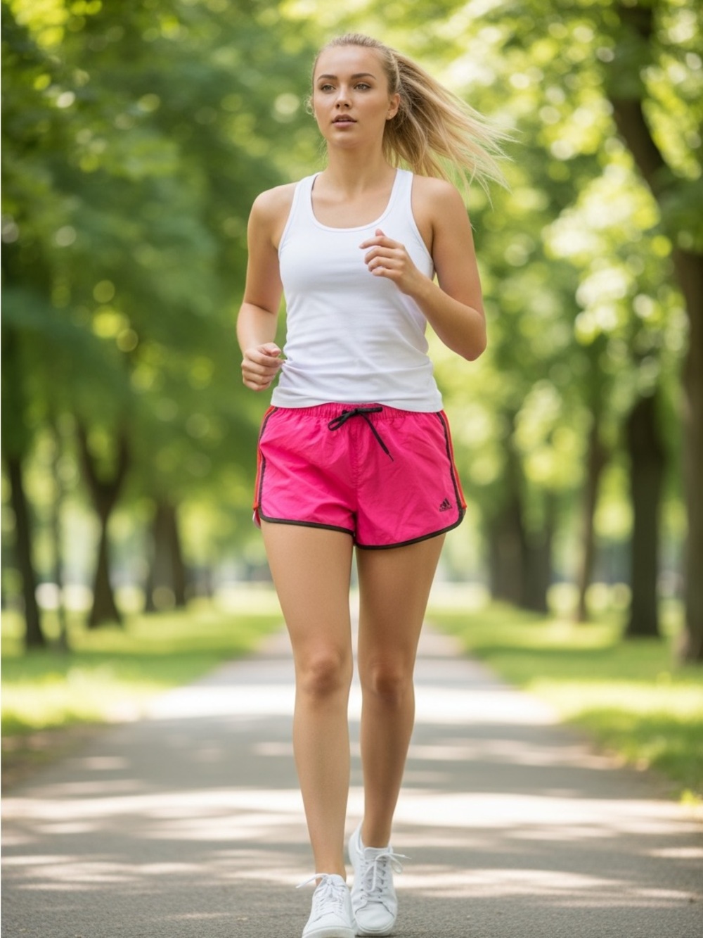adidas Women's Pink Athletic Running Shorts